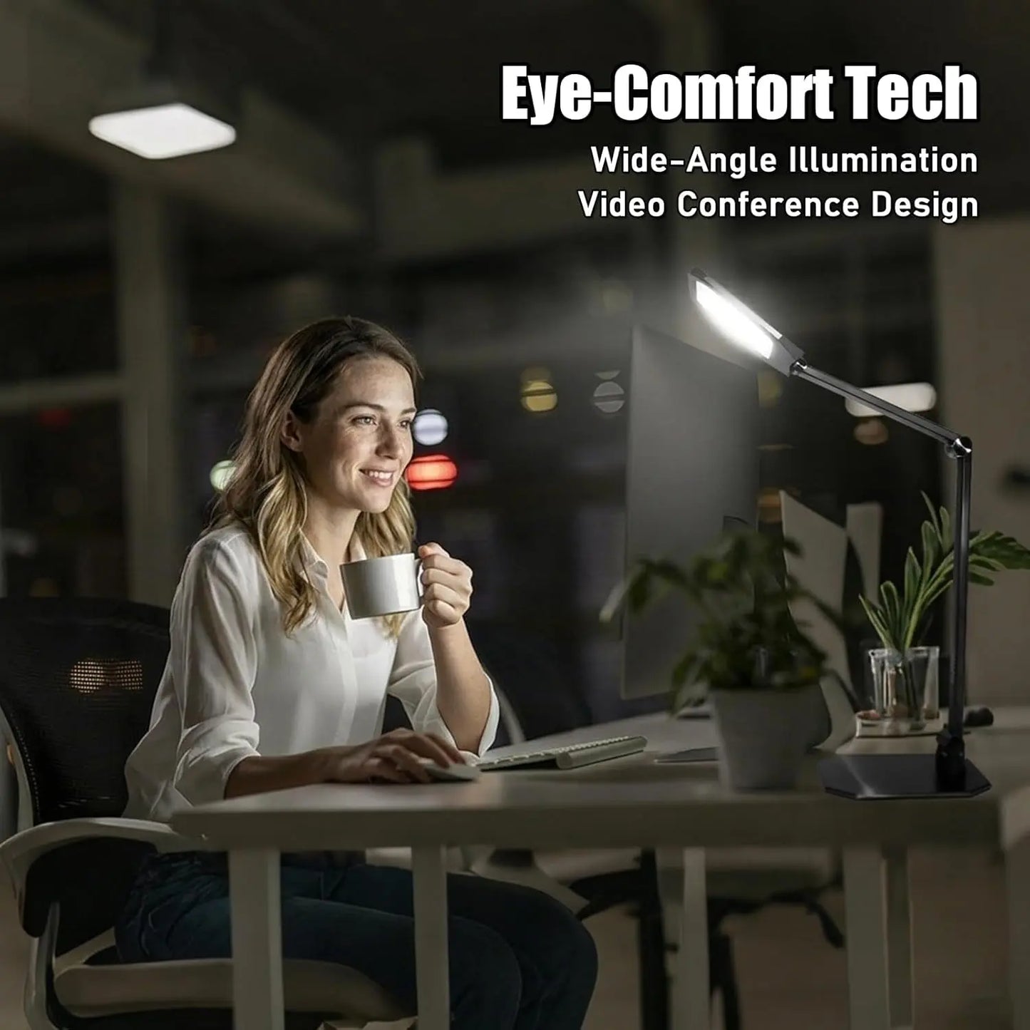 Professional LED Desk Lamp Dimmable 6500K Webcam Integrated