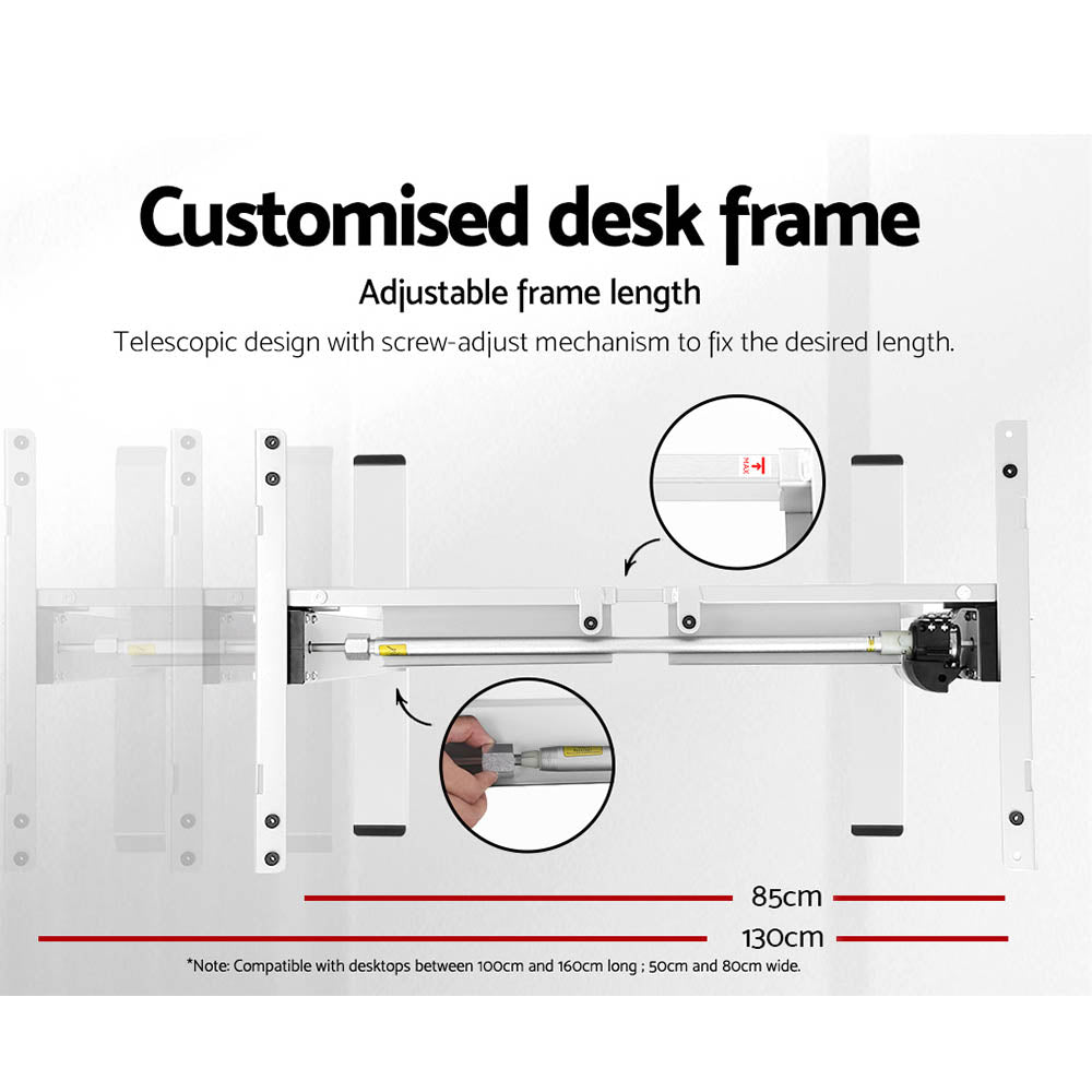NNEDSZ Artiss Standing Desk Motorised Sit Stand Desks White Oak 120CM-4