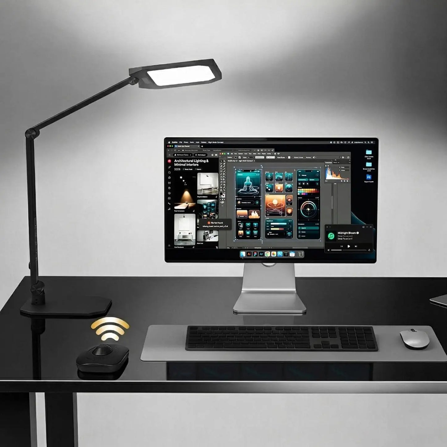 Professional LED Desk Lamp Dimmable 6500K Webcam Integrated