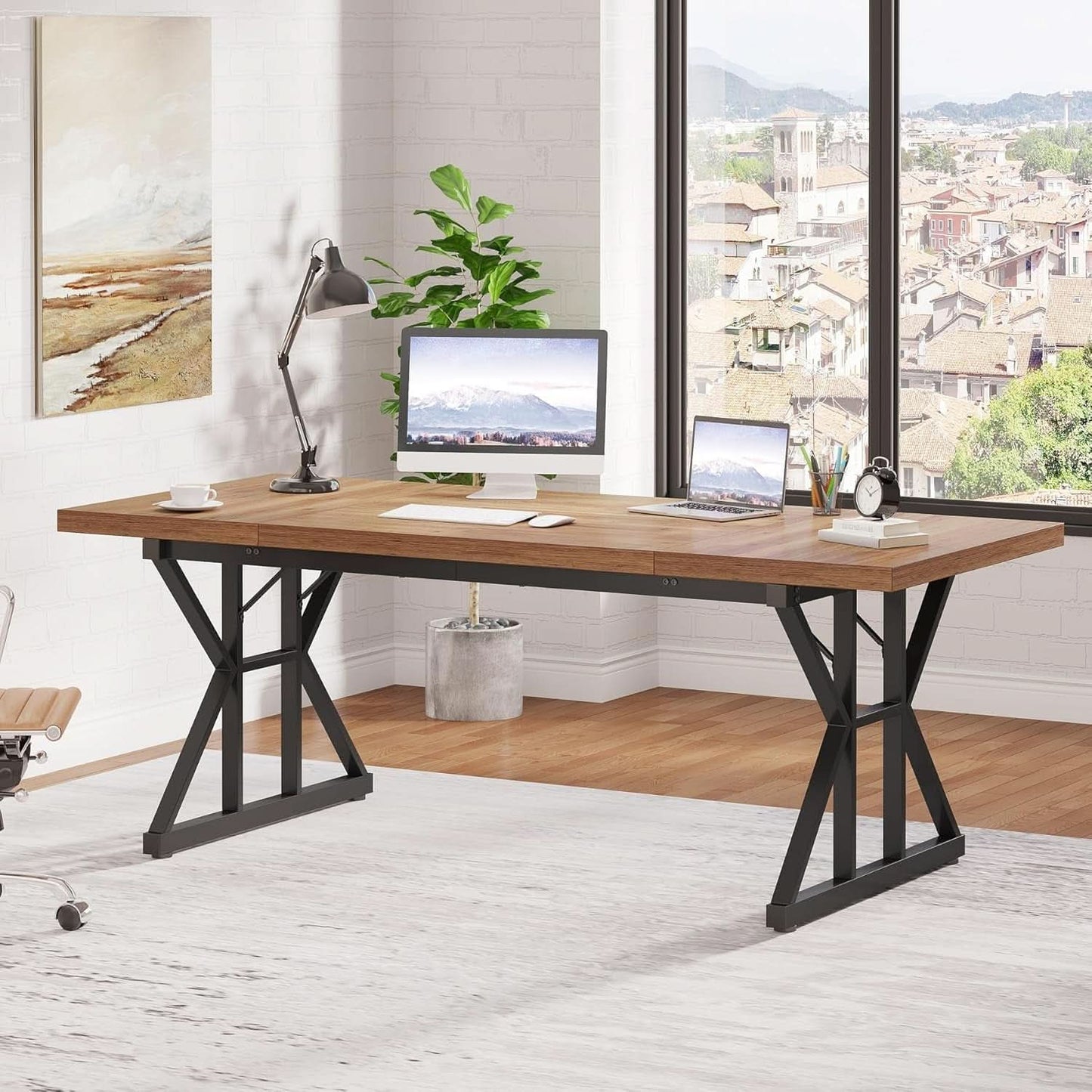 70.8 Inch Executive Desk Large Modern Home Office Desk-2