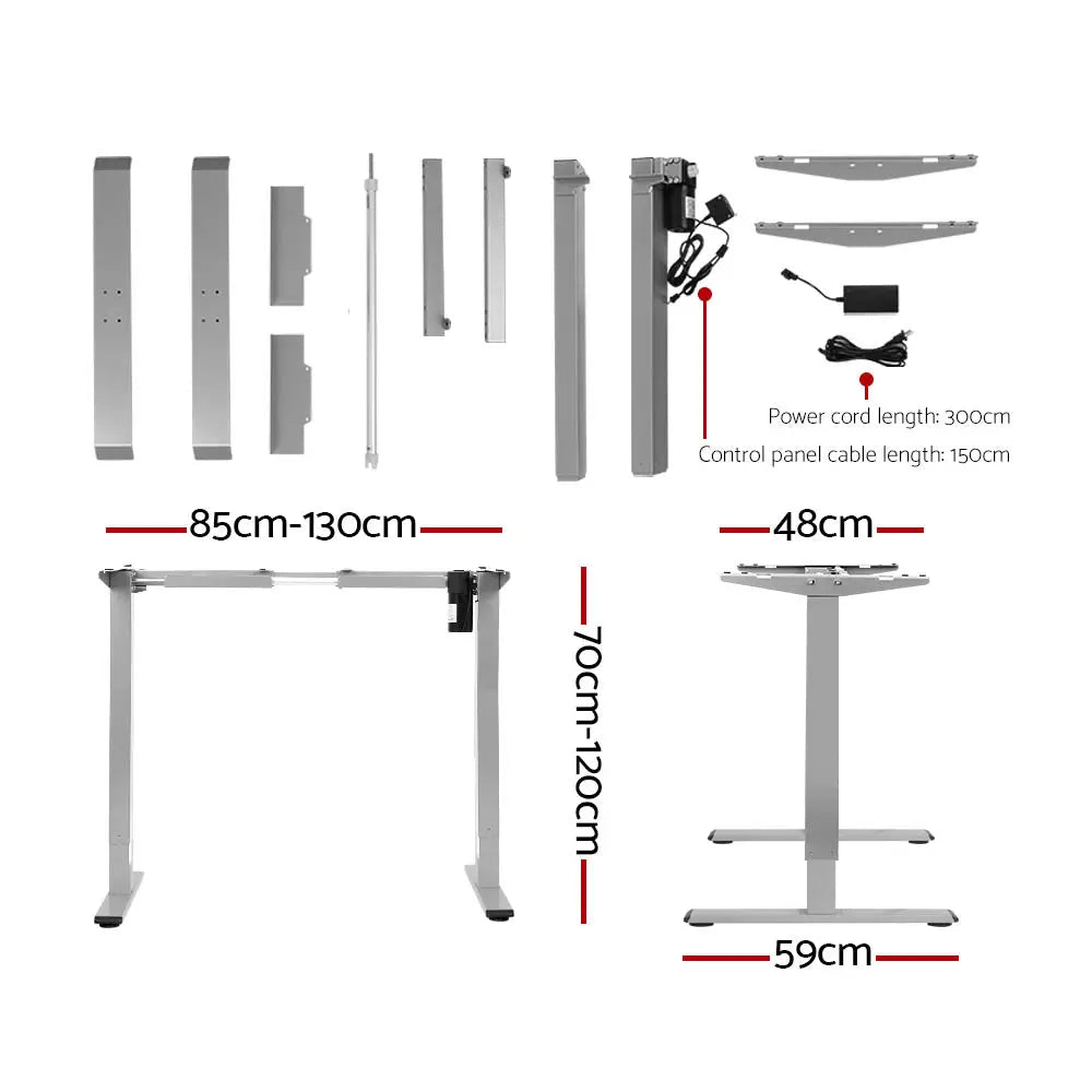 Motorized Standing Desk 140cm — Wood Grain Walnut, Height Adjustable