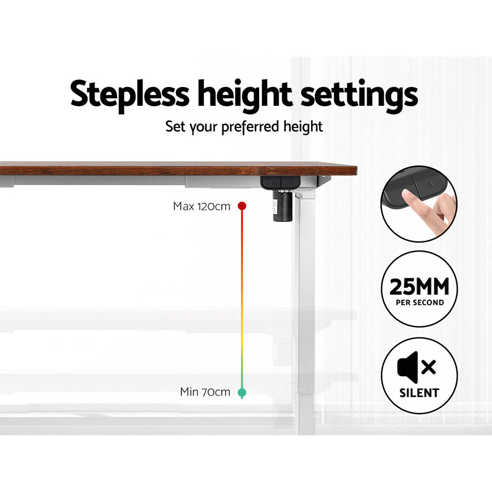 NNEDSZ Artiss Standing Desk Motorised Sit Stand Desks Rustic Brown 140CM-3
