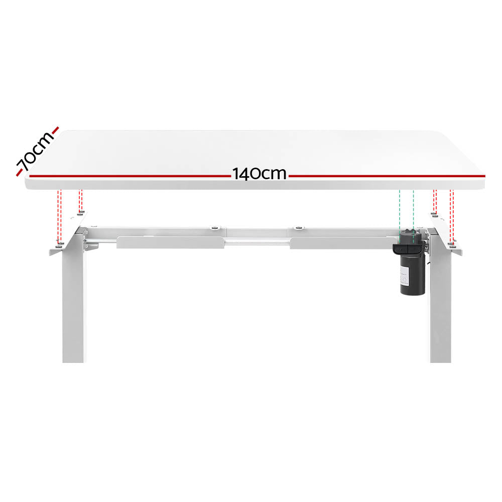 NNEDSZ Artiss Standing Desk Motorised Sit Stand Desks White 140CM-2