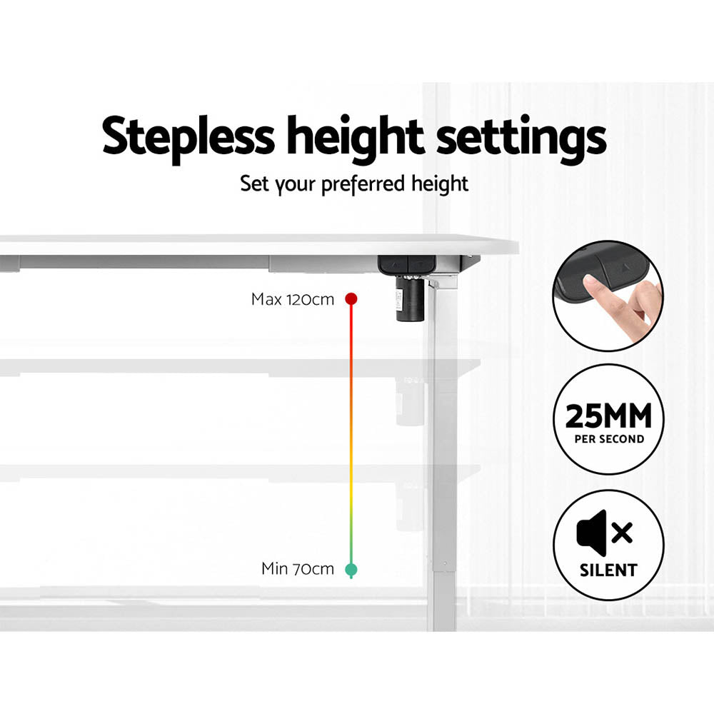 NNEDSZ Artiss Standing Desk Motorised Sit Stand Desks White 140CM-3