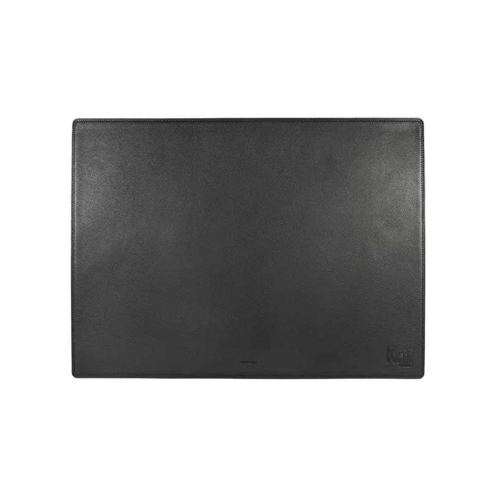 K0044AB | Genuine Full Grain Leather Desk Pad with Dollar Grain - Black Color - Size: 50 x 37 x 0.5 cm - Package: Black Cardboard Envelope