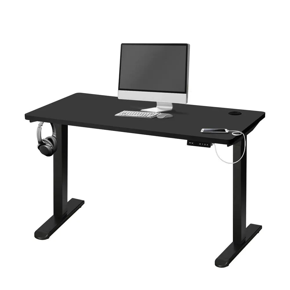 Electric Height-Adjustable Standing Desk — Motorized, Black
