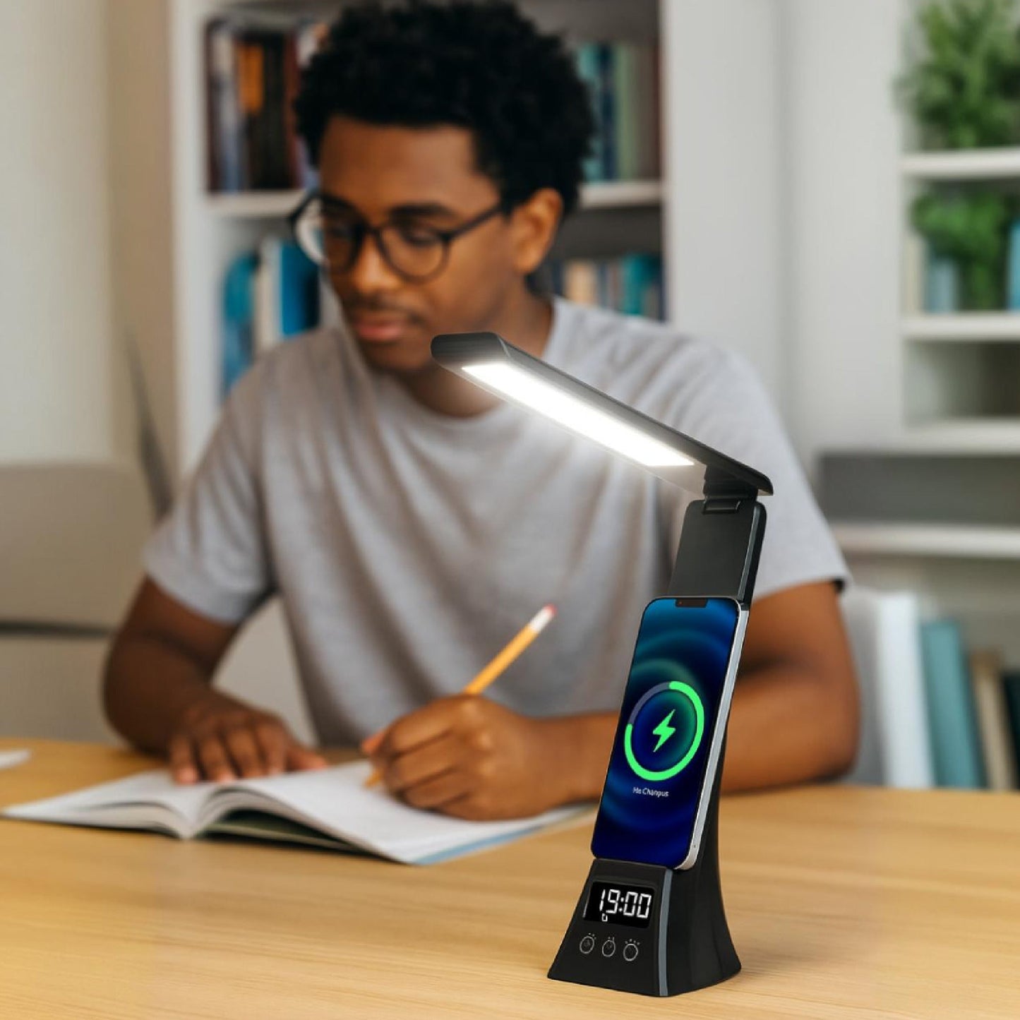 Smart Power & Productivity Bundle: 3-in-1 LED Desk Lamp & 5-in-1 Wireless Charging Station