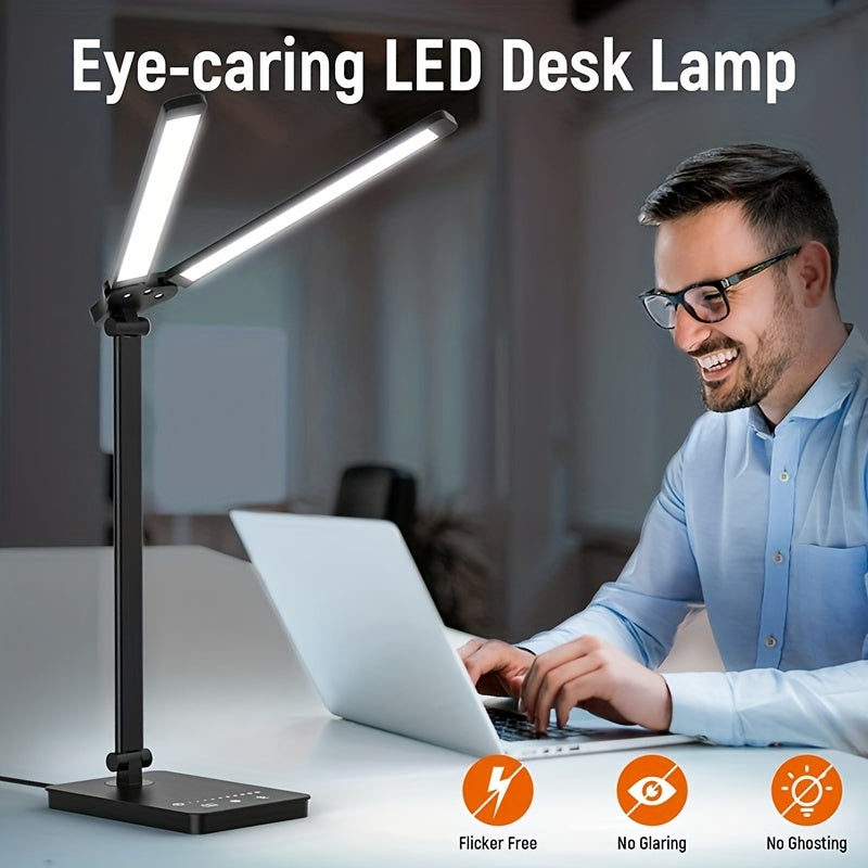 NNETM Double Head LED Desk Lamp – 50 Modes, Touch Control & Smart Memory