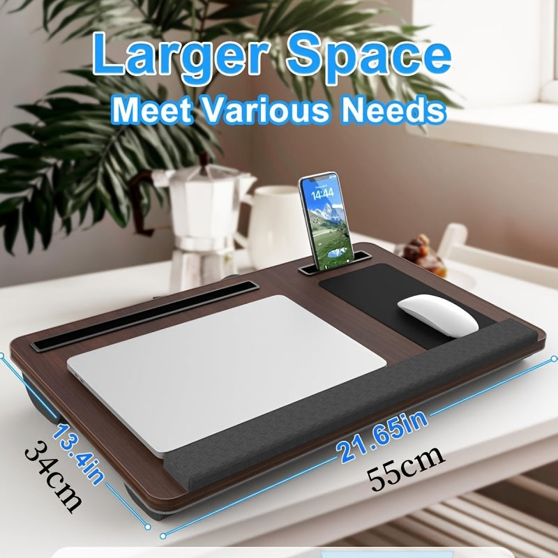 Portable Wooden Laptop Desk With Mouse Pad