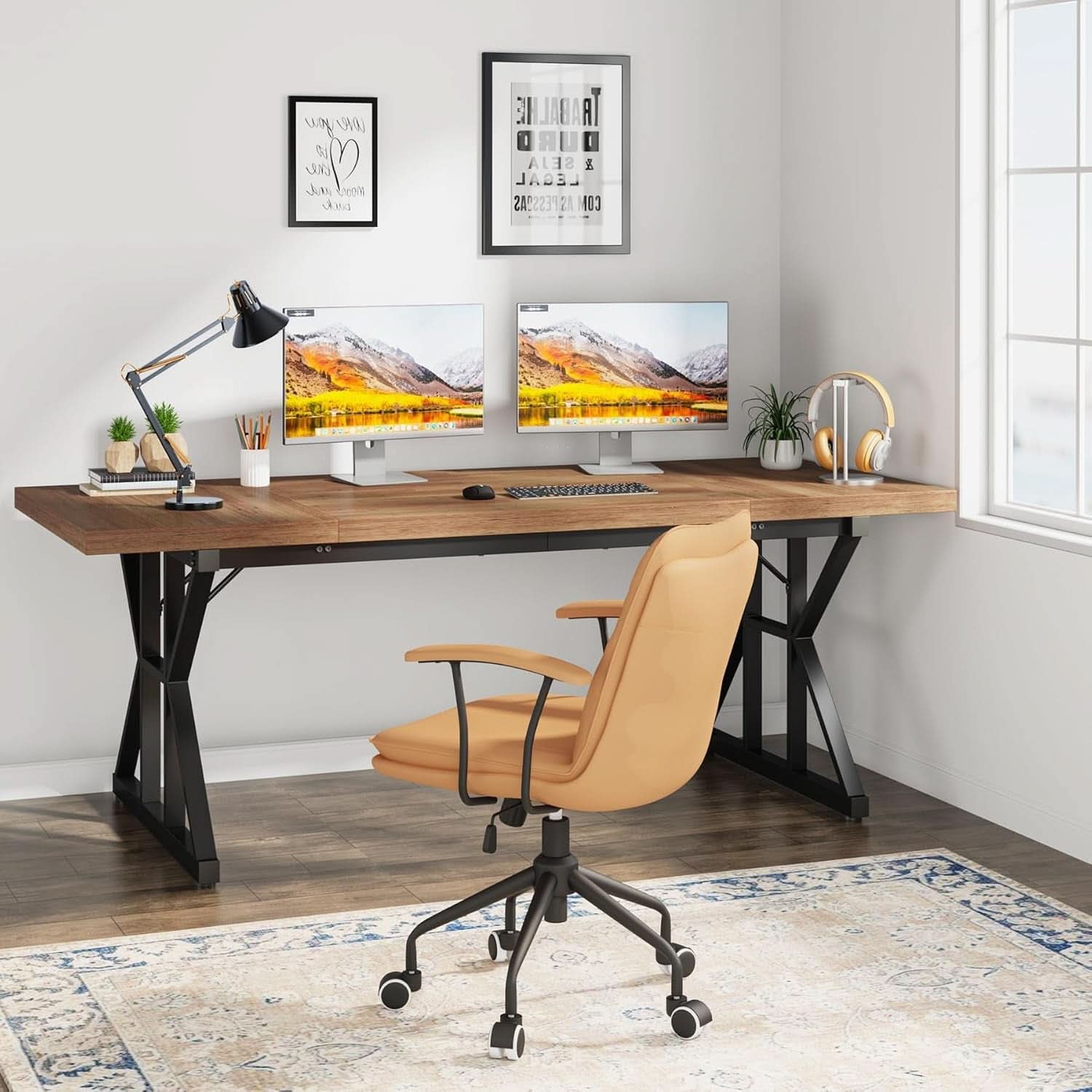 70.8 Inch Executive Desk Large Modern Home Office Desk-3
